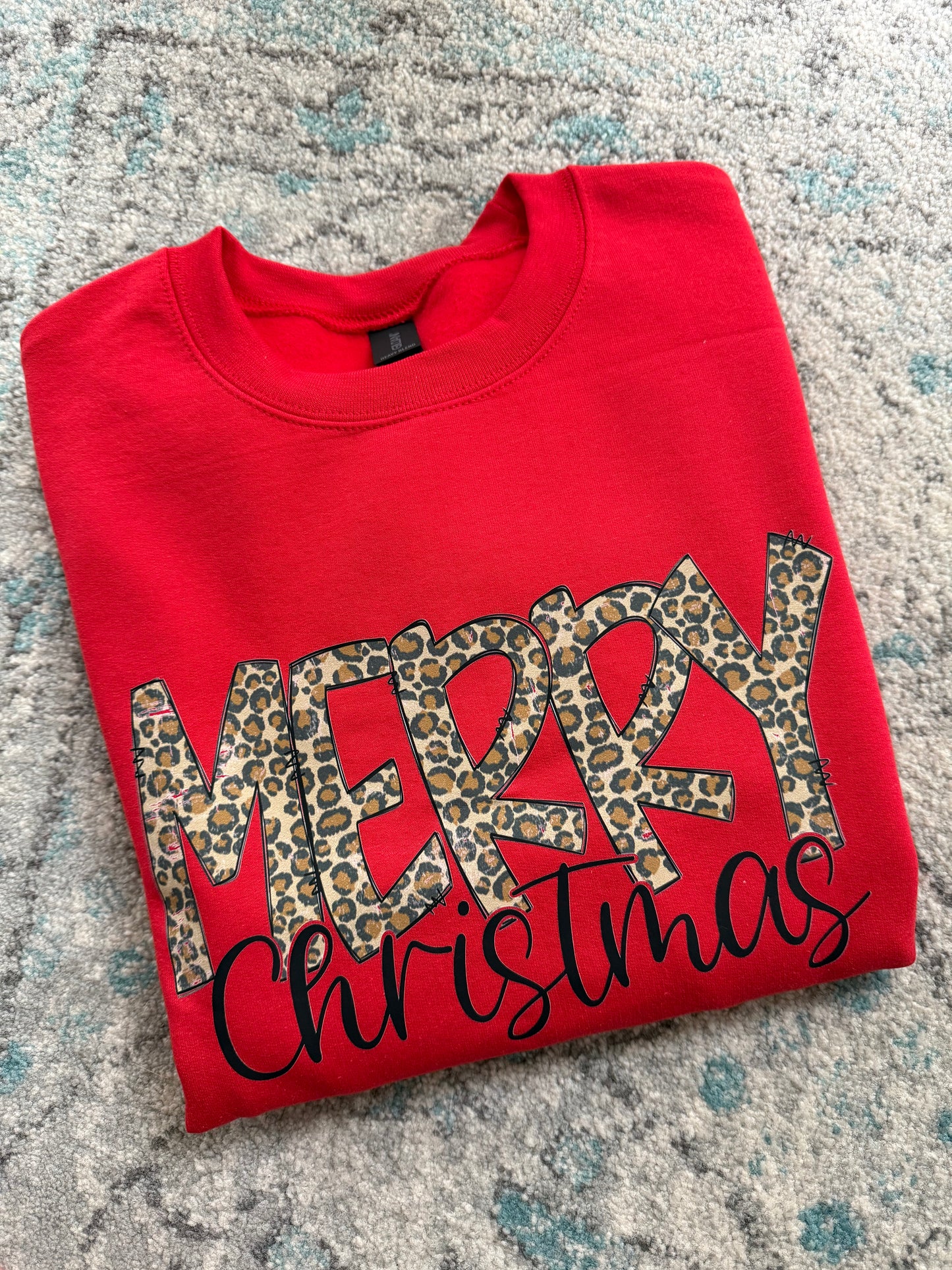 Red Leopard Merry Christmas sweatshirt