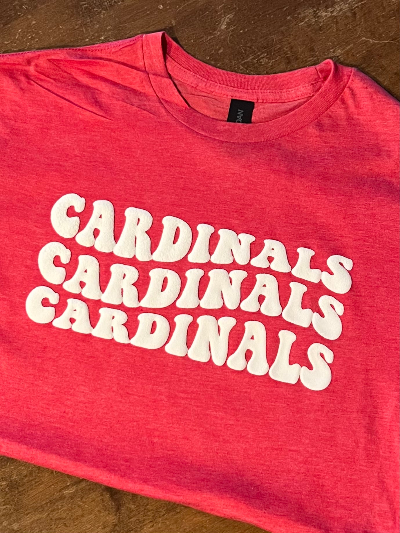 Cardinals Letter Red Black School Spirit T-Shirt