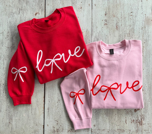 Love with bow sweatshirt