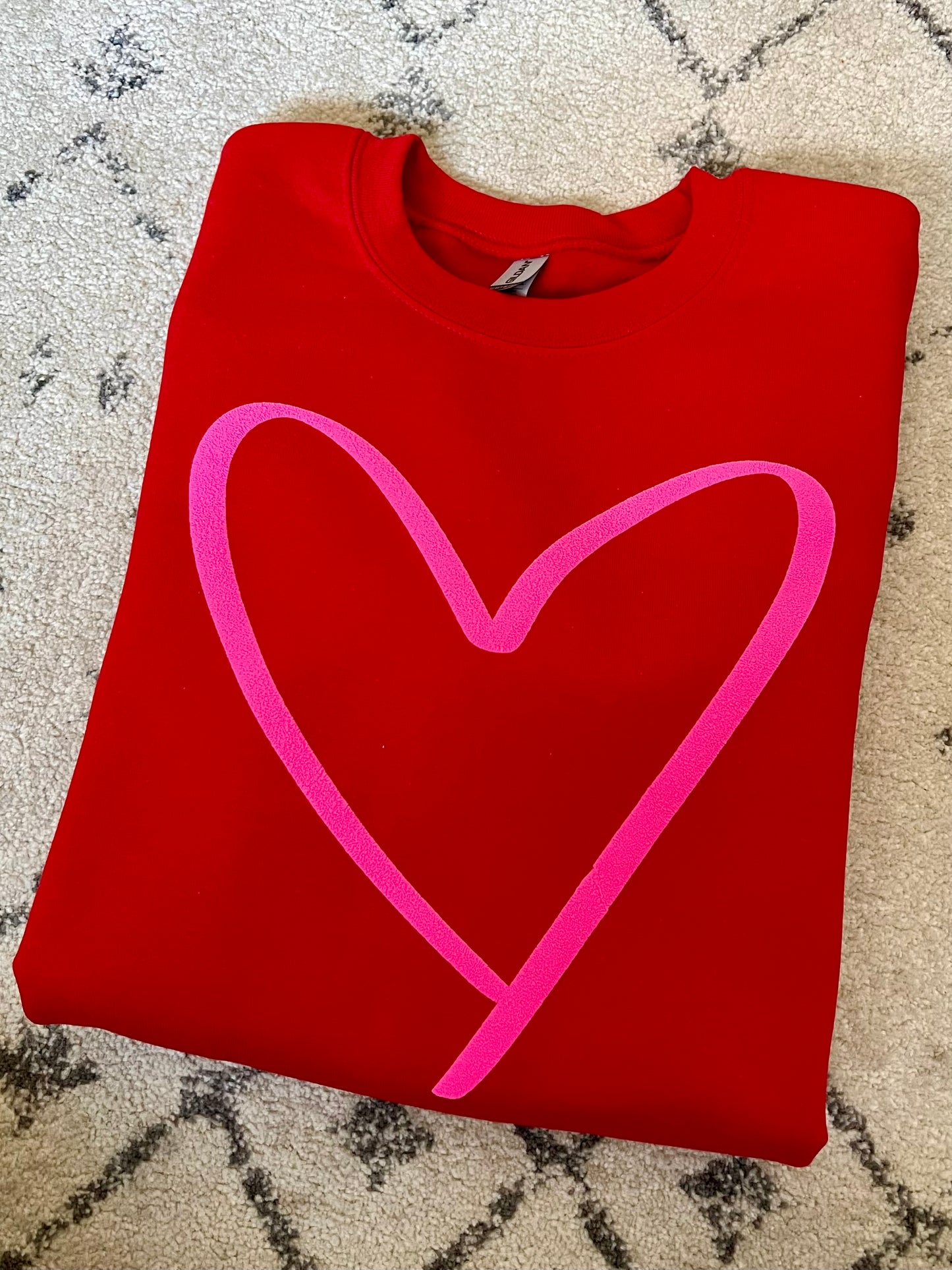 Pink Puffy Heart Sweatshirt