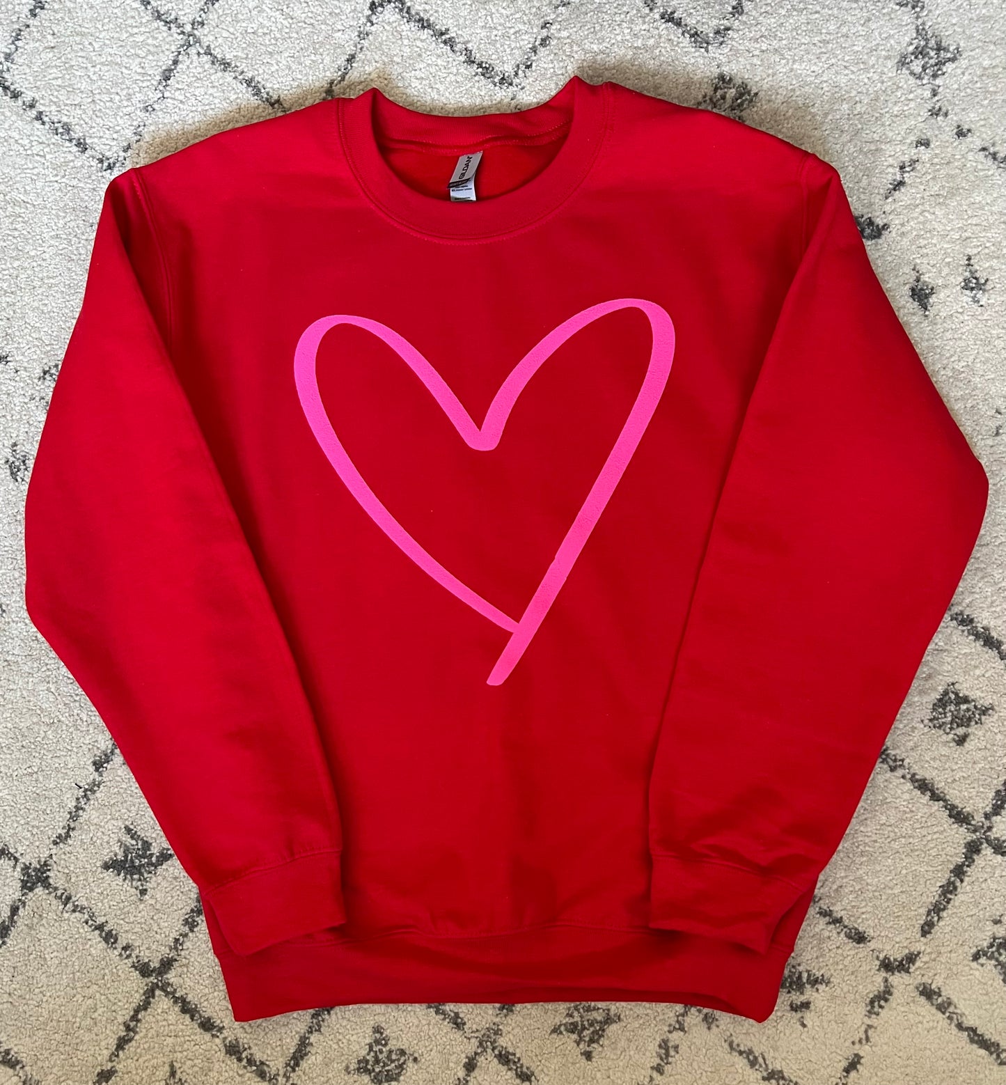 Pink Puffy Heart Sweatshirt