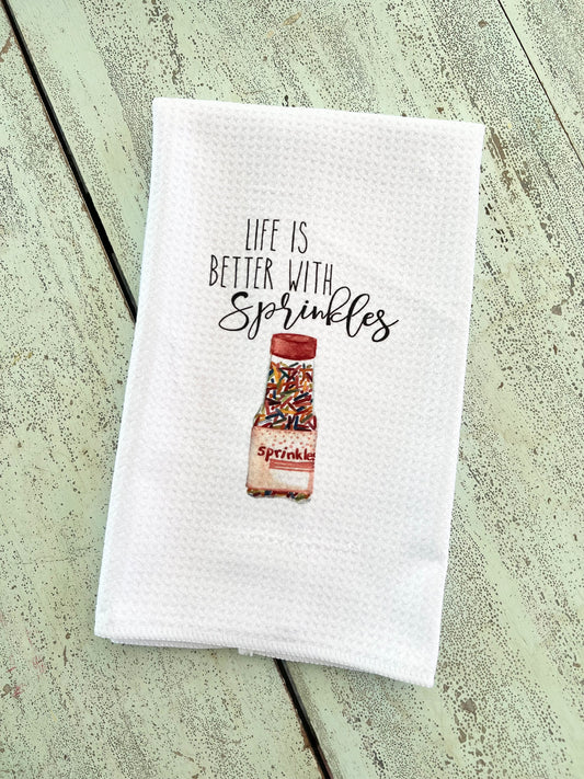 Life is Better with Sprinkles kitchen towel