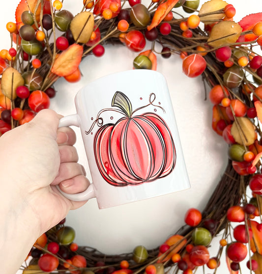 Breast Cancer Awareness Pink Pumpkin Mug