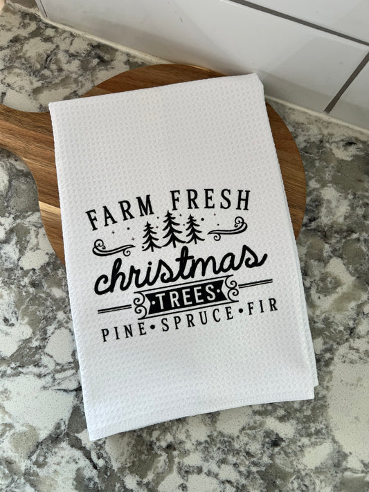 Farm Fresh Christmas Trees Kitchen Towel