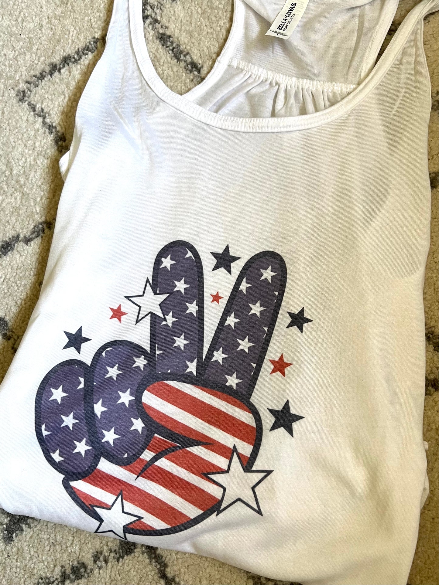 American Flag Peace tee/tank