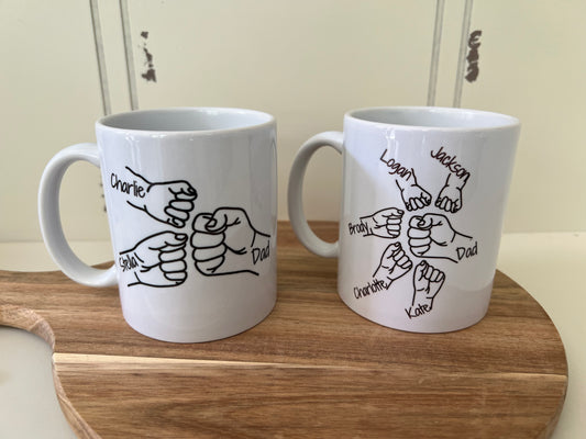 Fist bump coffee mug